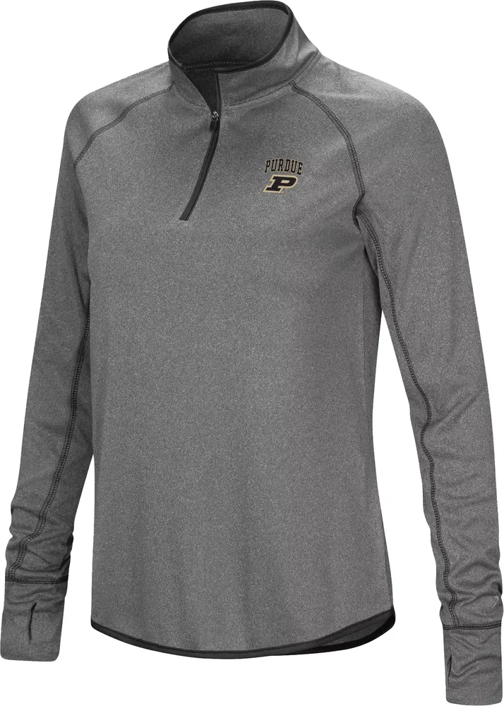 Colosseum Women's Purdue Boilermakers Gray Stingray 1/4 Zip Jacket