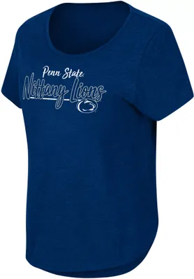 Colosseum Women's Penn State Nittany Lions Blue Curved Hem T-Shirt