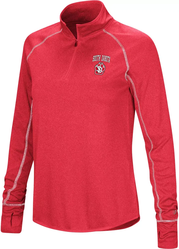 Colosseum Women's South Dakota Coyotes Red Stingray 1/4 Zip Jacket