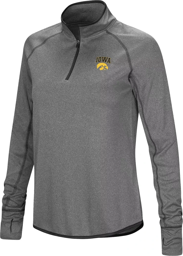 Colosseum Women's Iowa Hawkeyes Grey Stingray 1/4 Zip Jacket