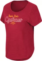 Colosseum Women's Iowa State Cyclones Cardinal Curved Hem T-Shirt