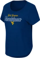 Colosseum Women's West Virginia Mountaineers Blue Curved Hem T-Shirt