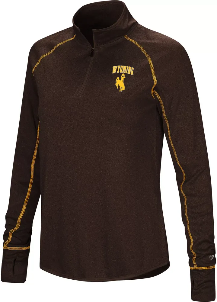 Colosseum Women's Wyoming Cowboys Brown Stingray 1/4 Zip Jacket