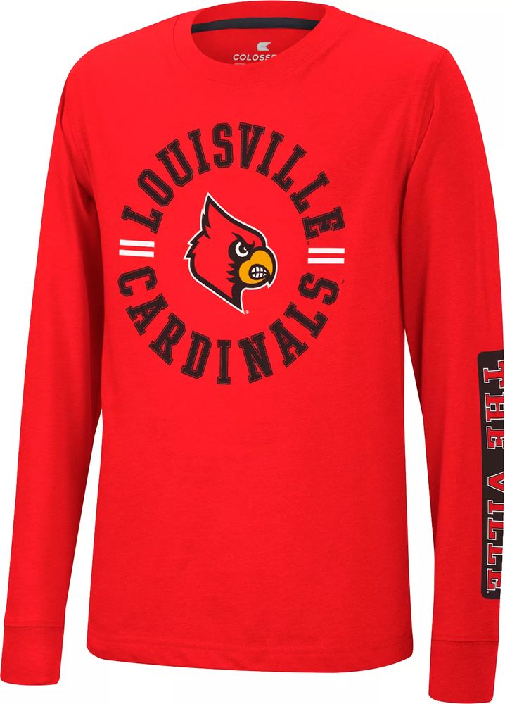Dick's Sporting Goods Colosseum Youth Louisville Cardinals Cardinal Red Long  Sleeve Trolley T-Shirt