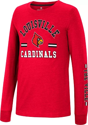 Colosseum Youth Louisville Cardinals Cardinal Red Roof Top Longsleeve T-Shirt