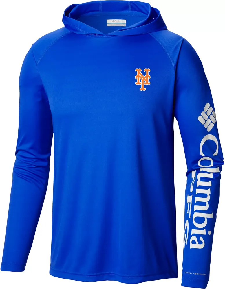 Columbia Men's New York Mets Blue Tackle Pullover Hoodie