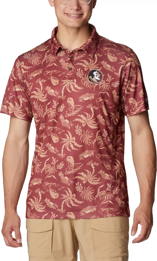 Columbia Men's Florida State Seminoles Garnet Terminal Tackle Polo