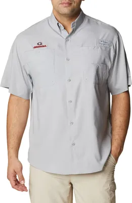 Columbia Men's Georgia Bulldogs Grey Tamiami Short Sleeve Shirt