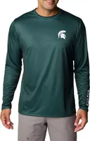 Columbia Men's Michigan State Spartans Green PHG Terminal Tackle Longsleeve T-Shirt