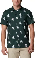 Columbia Men's Michigan State Spartans Green Super Slack Tide Button Down Shirt