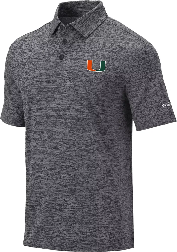 Columbia Men's Miami Hurricanes Black Final Round Polo