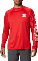 Columbia Men's Nebraska Cornhuskers Scarlet Terminal Tackle Long Sleeve Shirt