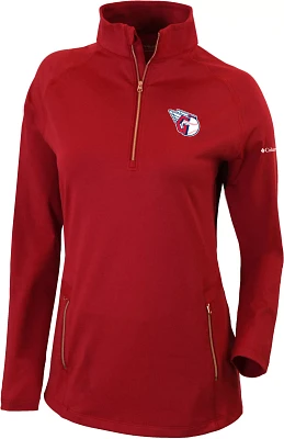 Columbia Women's Cleveland Guardians Red Outward Nine Quarter-Zip Shirt