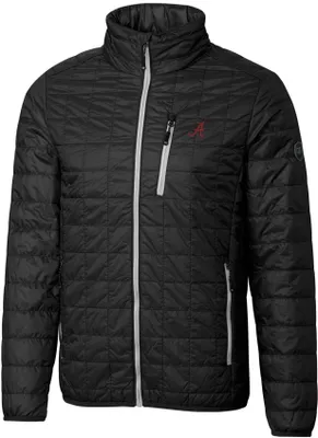 Cutter & Buck Men's Alabama Crimson Tide Black Rainier PrimaLoft Eco Full-Zip Jacket