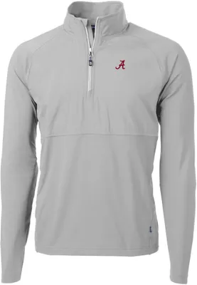 Cutter & Buck Men's Alabama Crimson Tide Grey Adapt Eco Knit Stretch Quarter-Zip