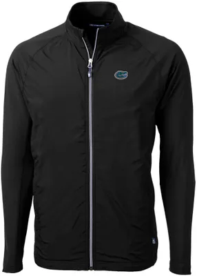 Cutter & Buck Men's Florida Gators Black Adapt Eco Knit Stretch Full-Zip Jacket