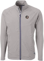 Cutter & Buck Men's Florida State Seminoles Grey Adapt Eco Knit Stretch Full-Zip Jacket