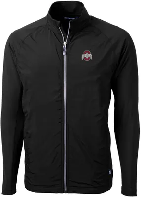 Cutter & Buck Men's Ohio State Buckeyes Black Adapt Eco Knit Stretch Full-Zip Jacket