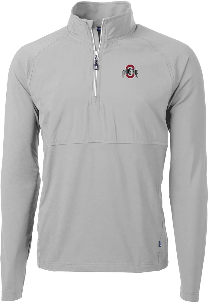 Cutter & Buck Men's Ohio State Buckeyes Adapt Eco Knit Stretch Quarter-Zip