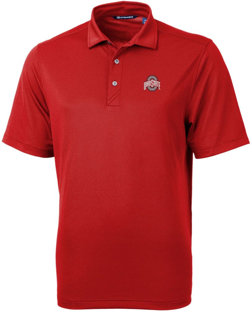 Cutter & Buck Men's Ohio State Buckeyes Scarlet Virtue Eco Pique Polo