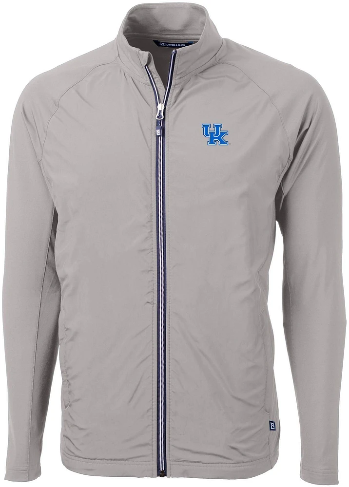 Cutter & Buck Men's Kentucky Wildcats Grey Adapt Eco Knit Stretch Full-Zip Jacket