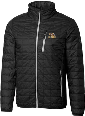 Cutter & Buck Men's LSU Tigers Black Rainier PrimaLoft Eco Full-Zip Jacket