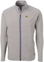 Cutter & Buck Men's Michigan Wolverines Grey Adapt Eco Knit Stretch Full-Zip Jacket