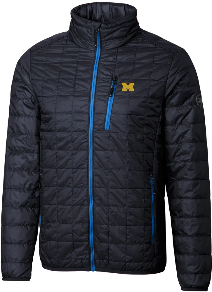 Cutter & Buck Men's Michigan Wolverines Dark Navy Rainier PrimaLoft Eco Full-Zip Jacket