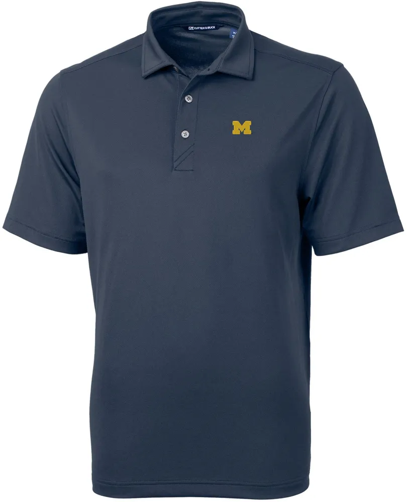 Cutter & Buck Men's Michigan Wolverines Navy Blue Virtue Eco Pique Polo