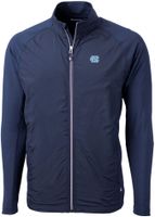 Cutter & Buck Men's North Carolina Tar Heels Navy Blue Adapt Eco Knit Stretch Full-Zip Jacket