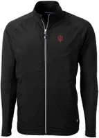 Cutter & Buck Men's Indiana Hoosiers Black Adapt Eco Knit Stretch Full-Zip Jacket