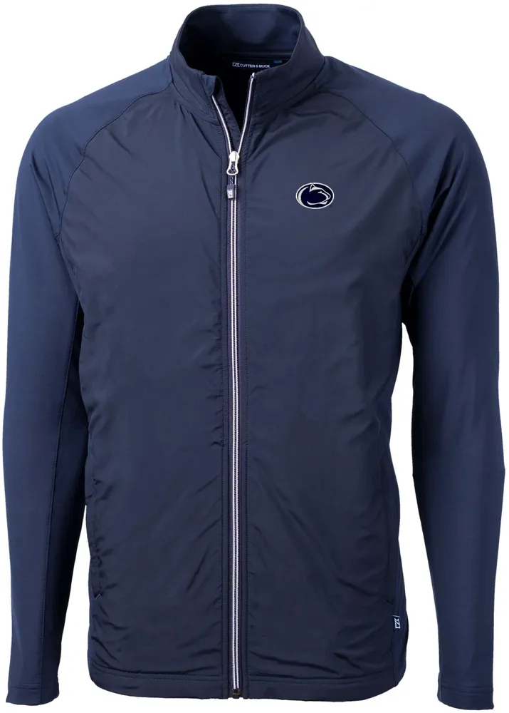 Cutter & Buck Men's Penn State Nittany Lions Navy Blue Adapt Eco Knit Stretch Full-Zip Jacket