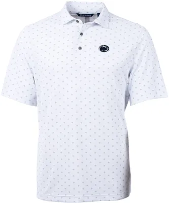 Cutter & Buck Men's Penn State Nittany Lions White Virtue Eco Pique Tile Polo