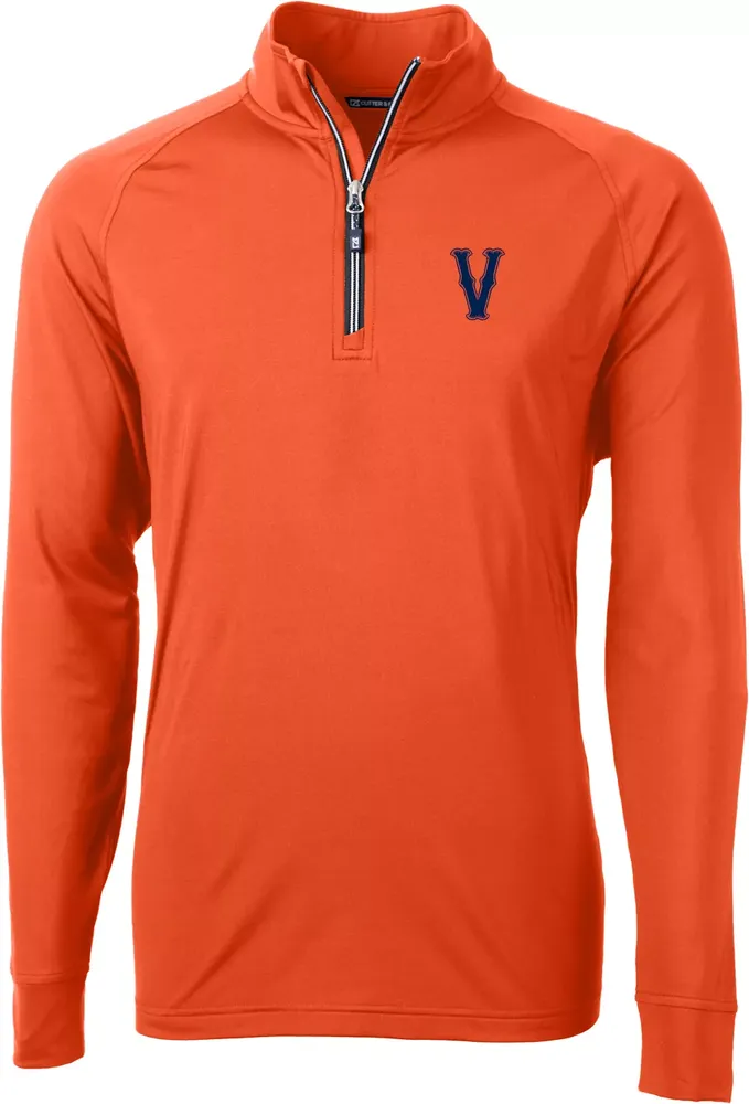 Cutter & Buck Men's Virginia Cavaliers Orange Adapt Eco Knit Stretch Quarter-Zip