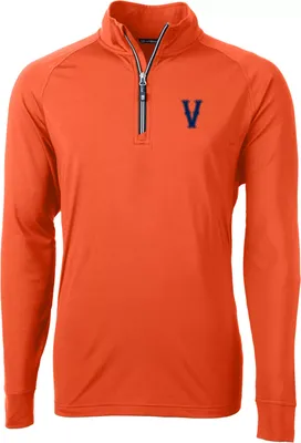 Cutter & Buck Men's Virginia Cavaliers Orange Adapt Eco Knit Stretch Quarter-Zip