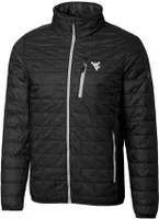 Cutter & Buck Men's West Virginia Mountaineers Black Rainier PrimaLoft Eco Full-Zip Jacket