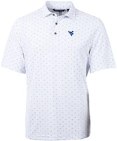 Cutter & Buck Men's West Virginia Mountaineers White Virtue Eco Pique Tile Polo