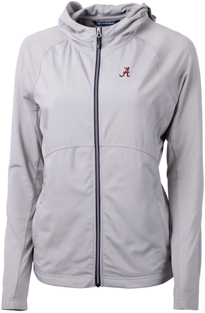 Cutter & Buck Women's Alabama Crimson Tide Grey Adapt Eco Knit Stretch Full-Zip Jacket