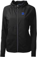 Cutter & Buck Women's Duke Blue Devils Black Adapt Eco Knit Stretch Full-Zip Jacket