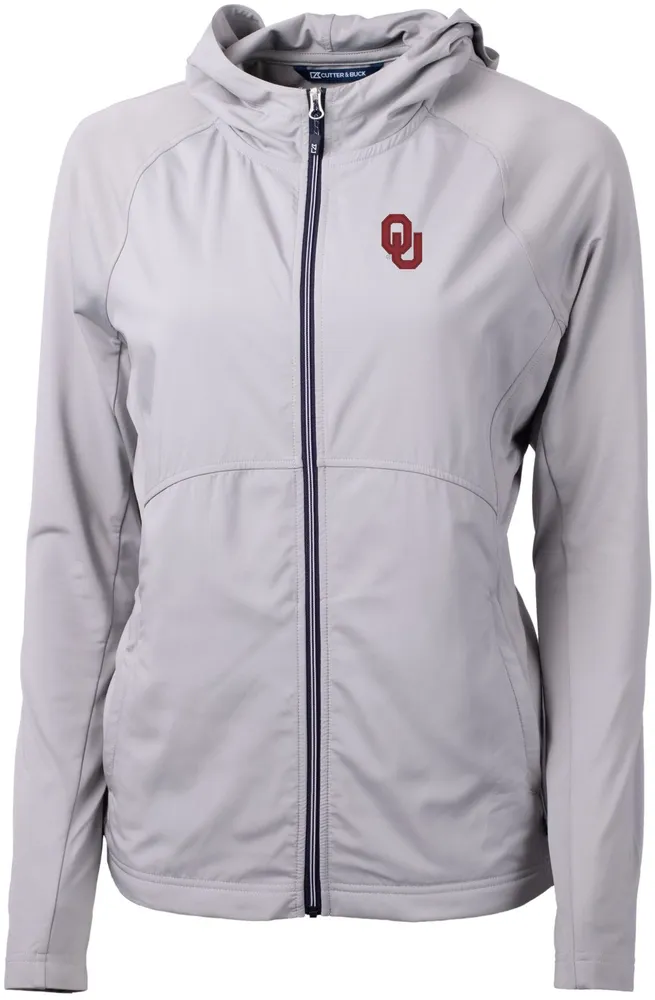 Cutter & Buck Women's Oklahoma Sooners Grey Adapt Eco Knit Stretch Full-Zip Jacket