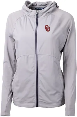 Cutter & Buck Women's Oklahoma Sooners Grey Adapt Eco Knit Stretch Full-Zip Jacket