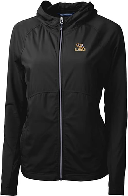 Cutter & Buck Women's LSU Tigers Black Adapt Eco Knit Stretch Full-Zip Jacket