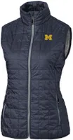 Cutter & Buck Women's Michigan Wolverines Anthracite Rainier PrimaLoft Eco Full-Zip Vest