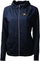 Cutter & Buck Women's Michigan Wolverines Navy Blue Adapt Eco Knit Stretch Full-Zip Jacket