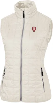 Cutter & Buck Women's Indiana Hoosiers Coconut Rainier PrimaLoft Eco Full-Zip Vest