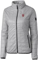 Cutter & Buck Women's Indiana Hoosiers Grey Rainier PrimaLoft Eco Full-Zip Jacket