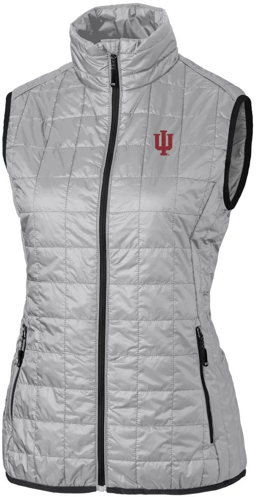 Cutter & Buck Women's Indiana Hoosiers Grey Rainier PrimaLoft Eco Full-Zip Vest