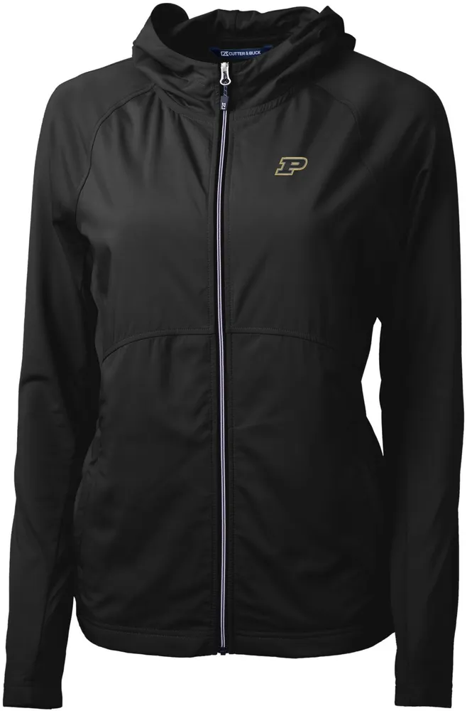 Cutter & Buck Women's Purdue Boilermakers Black Adapt Eco Knit Stretch Full-Zip Jacket