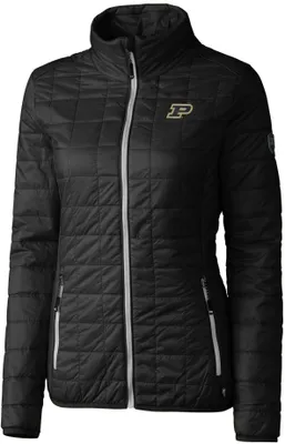 Cutter & Buck Women's Purdue Boilermakers Black Rainier PrimaLoft Eco Full-Zip Jacket