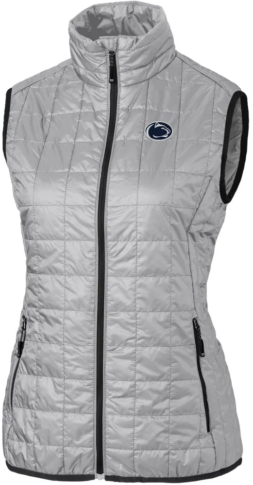 Cutter & Buck Women's Penn State Nittany Lions Grey Rainier PrimaLoft Eco Full-Zip Vest